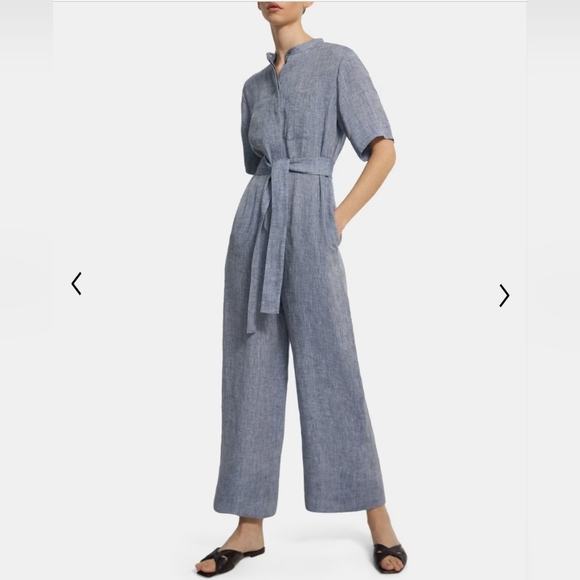 Theory Pants - NWT Theory  Women's  Chambray Patch-Pocket Jumpsuit  Size 10 /  Size Large
